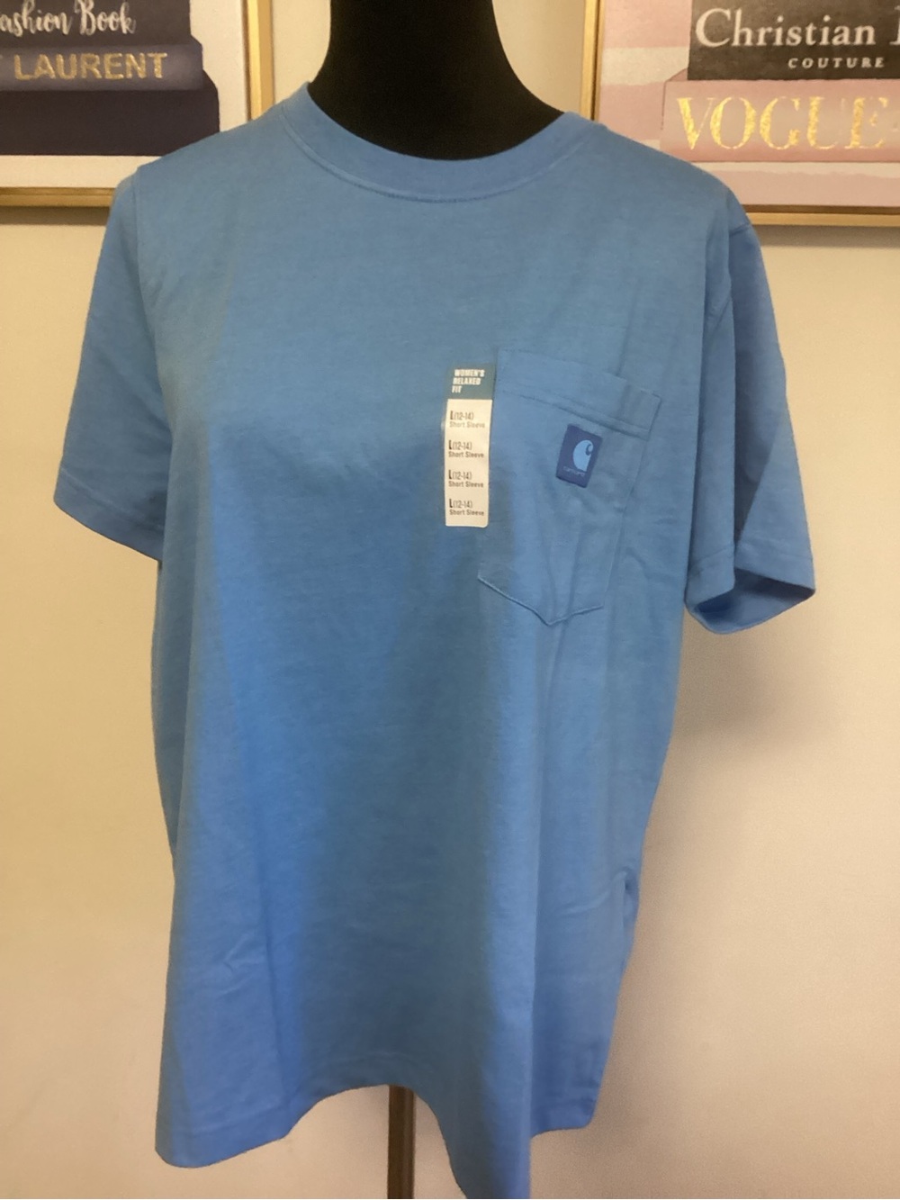 Carhartt Men’s Short-Sleeve Pocket Tee in Light Blue